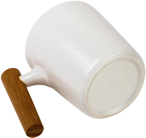 Asso White Porcelain Mug w/ Wooden Handle - 450 ml