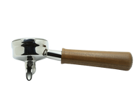 Ascaso 1-Cup Stainless Steel Portafilter in Walnut Wood