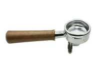 Ascaso 2-Cup Stainless Steel Portafilter in Walnut Wood