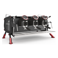 Sanremo Cafe Racer Naked Slim Espresso Machine - 3 Groups - Black/Red