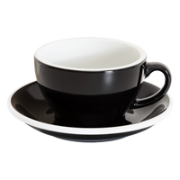 Loveramics Egg Cappuccino Cup and Saucer - Set of 1 x 250 ml - Black