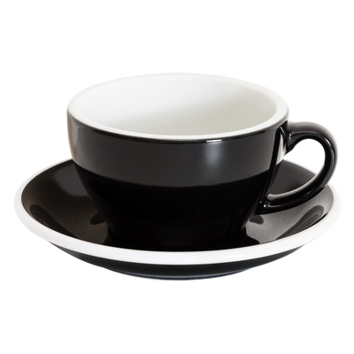 Loveramics Egg Cappuccino Cup and Saucer - Set of 1 x 250 ml - Black