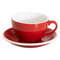 Loveramics Egg Cappuccino Cup and Saucer - Set of 1 x 250 ml - Red