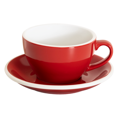 Loveramics Egg Cappuccino Cup and Saucer - Set of 1 x 250 ml - Red