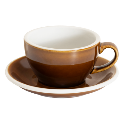 Loveramics Egg Cappuccino Cup and Saucer - Set of 1 x 250 ml - Caramel