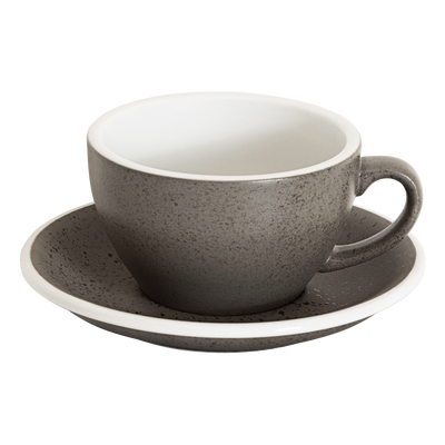 Loveramics Egg Cappuccino Cup and Saucer - Set of 1 x 250 ml - Granite