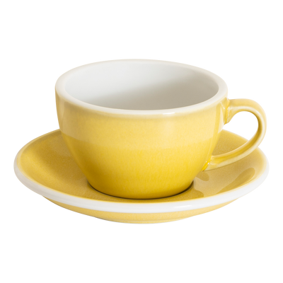 Loveramics Egg Cappuccino Cup and Saucer - Set of 1 x 250 ml - Butter Cup