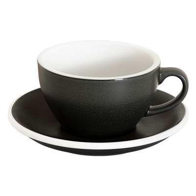 Loveramics Egg Cappuccino Cup and Saucer - Set of 1 x 250 ml - Anthracite