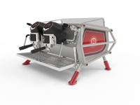 Sanremo Cafe Racer Freedom Espresso Machine - 2 Groups - Steel/Red