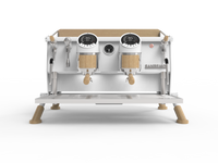 Sanremo Cafe Racer White & Wood Slim Espresso Machine - 2 Groups