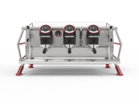 Sanremo Cafe Racer Freedom Espresso Machine - 3 Groups - Steel/Red