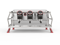 Sanremo Cafe Racer Naked Espresso Machine - 3 Groups - Steel/Red