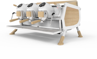 Sanremo Cafe Racer White & Wood Espresso Machine - 3 Groups