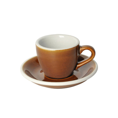 Loveramics Egg Espresso Cup and Saucer - 1 Set - 80 ml - Caramel