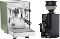 Bezzera NINI DE Espresso Machine - Green + Eureka Mignon Zero 55s - Matte Black Combo