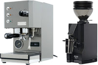 Profitec Go Espresso Machine - Brushed Stainless Steel + Eureka Mignon Zero 55s - Matte Black Combo