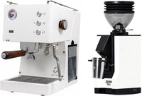 Quick Mill Pop-up Espresso Machine - White + Eureka Mignon Zero 55s - White Combo