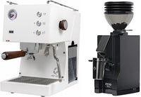 Quick Mill Pop-up Espresso Machine - White + Eureka Mignon Zero 55s - Matte Black Combo