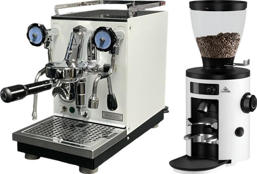 Profitec Pro 400 Espresso Machine - White + Mahlkonig X54 Allround Grinder - White 