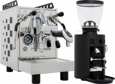 Bezzera Aria MN Espresso Machine - Chrome + Mahlkonig X54 Allround Grinder - Black