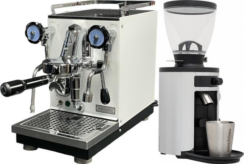 Profitec Pro 400 Espresso Machine - White + Mahlkonig X54 Allround Grinder - Chrome 