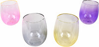 Safdie & Co. Bloom Double Walled Glasses - Set of 4 Assorted Colours - 350 ml