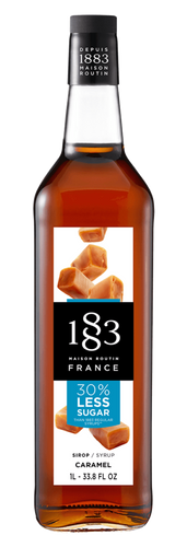 1883 Caramel Syrup with 30% Less Sugar - 1L (Glass Bottle) 