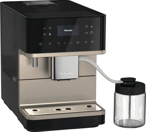Miele CM6360 Super Automatic Espresso Machine - Obsidian black/Clean Steel 