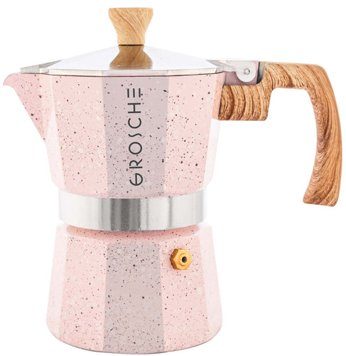 Grosche Milano Stovetop Espresso Maker - 3 cup / 5oz - Sparkling Pink 