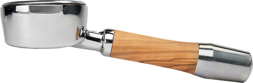 ECM Premium Stainless Steel Olive Wood Portafilter - 58mm - Bottomless 