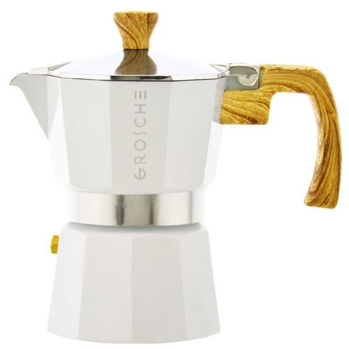 Grosche Milano Stovetop Espresso Maker - 3 cup / 5oz - White 