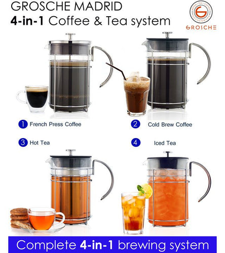Grosche Madrid 4-in-1 French Press Coffee Maker 