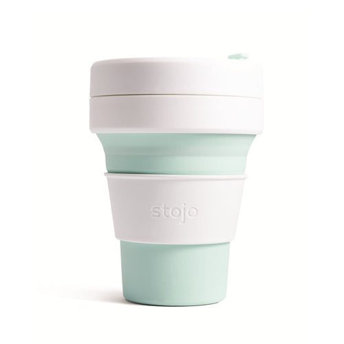 Stojo Collapsible Pocket Cup - White/Mint 