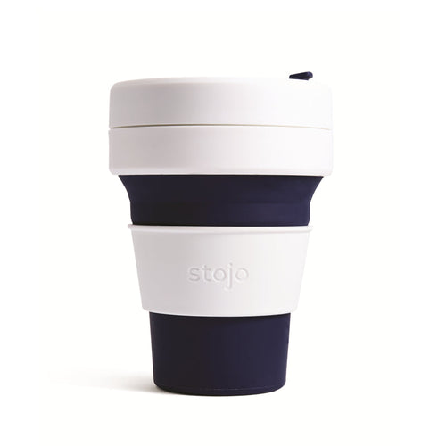 Stojo Collapsible Pocket Cup - White/Indigo 