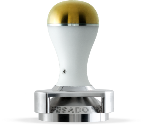 Pesado 58.5mm Tamper - White/Gold 