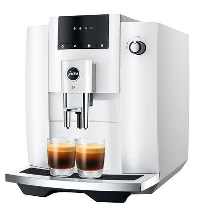 Jura E4 Super Automatic Espresso Machine - Piano White