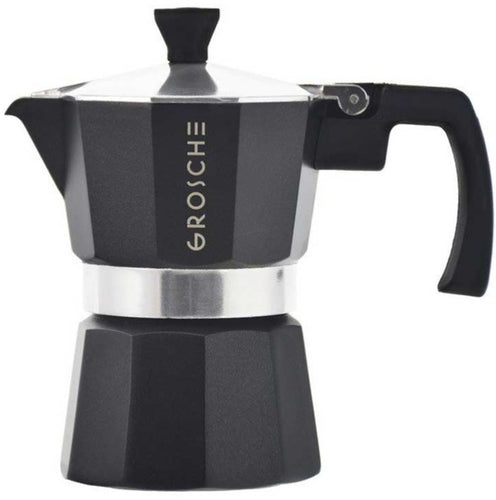 Grosche Milano Stovetop Espresso Maker - 3 cup / 5oz - Black 