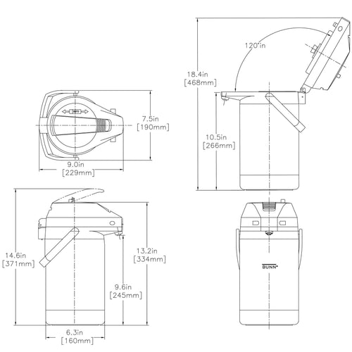 Bunn Lever Action Thermal Airpot - 2.5L 