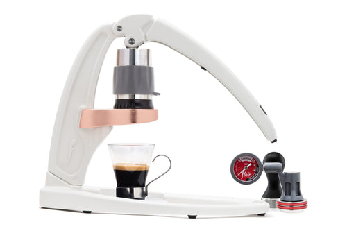 Flair Signature Manual Espresso Maker with Pressure Gauge Kit - White 