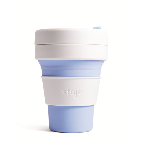 Stojo Collapsible Pocket Cup - White/Sky 