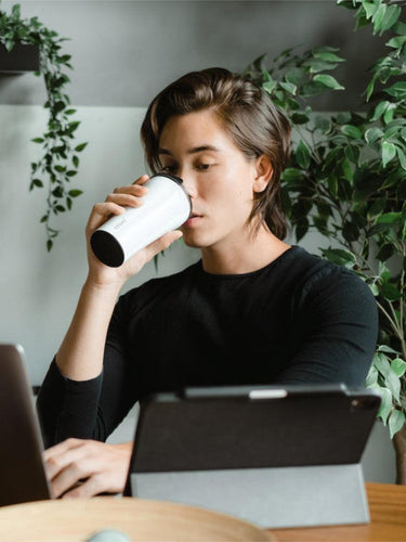 Sttoke Ceramic Reusable Cup (12oz/360ml) - Luxe Black 