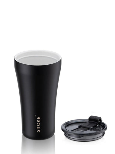 Sttoke Ceramic Reusable Cup (12oz/360ml) - Luxe Black 