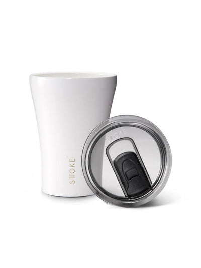 Sttoke Ceramic Reusable Cup (8oz/240ml) - Angel White