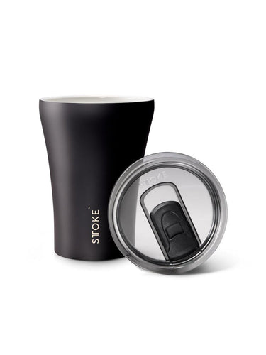 Sttoke Ceramic Reusable Cup (8oz/240ml) - Luxe Black 