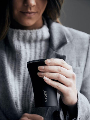 Sttoke Ceramic Reusable Cup (8oz/240ml) - Luxe Black 