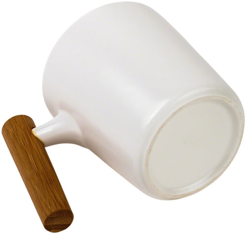 Asso White Porcelain Mug w/ Wooden Handle - 450 ml 